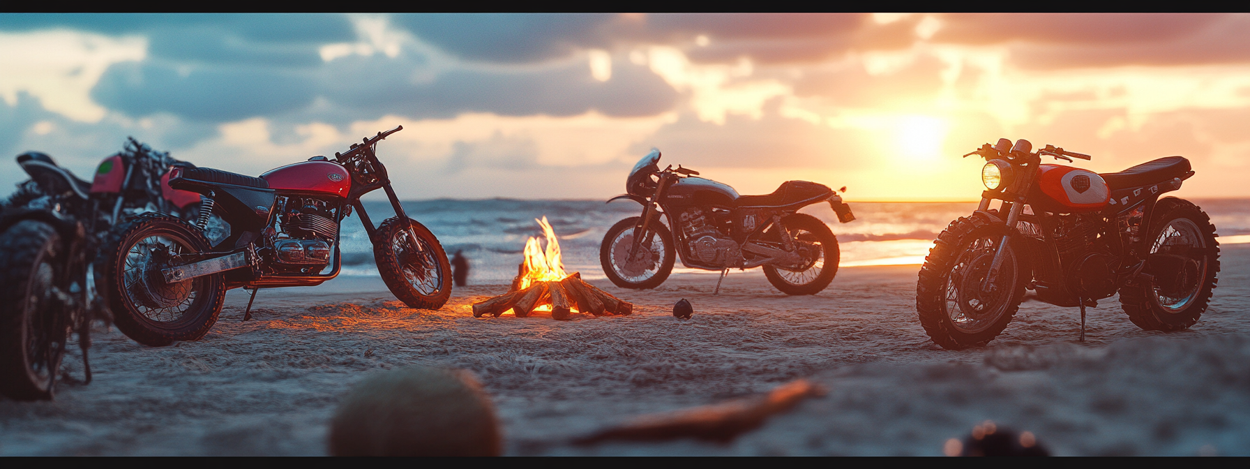 Les motos sont à la plage !